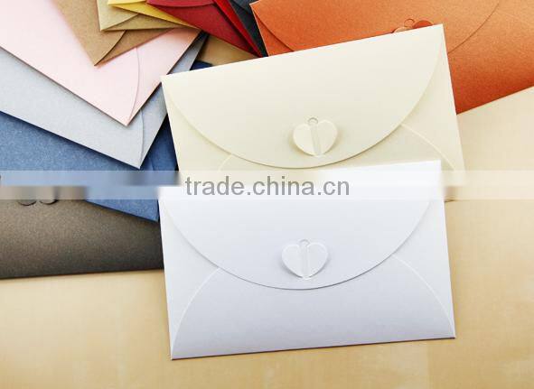 orange olour Envelopes for Greeting wedding Card with button butterfry