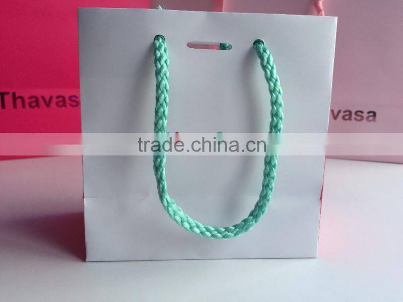 beuatiful purple flowers gift paper Packaging Bag shopping paper bag with handlle for shopping