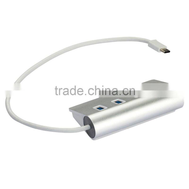 2015 New High speed type c 14V 2A power charging with 3 port usb 3.0 hub +1 usb type c hub support for fast data transmission