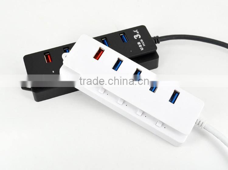 Super Speed usb 3.0 hub, 5 port usb 3.0 hub with individual on/off switches , 4 port USB HUB +1 quick charging port