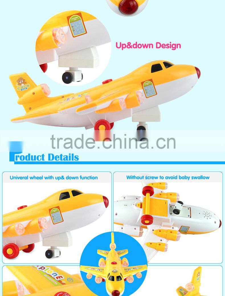 Kid promotion gift toys bo music plastic aircraft with light & sound