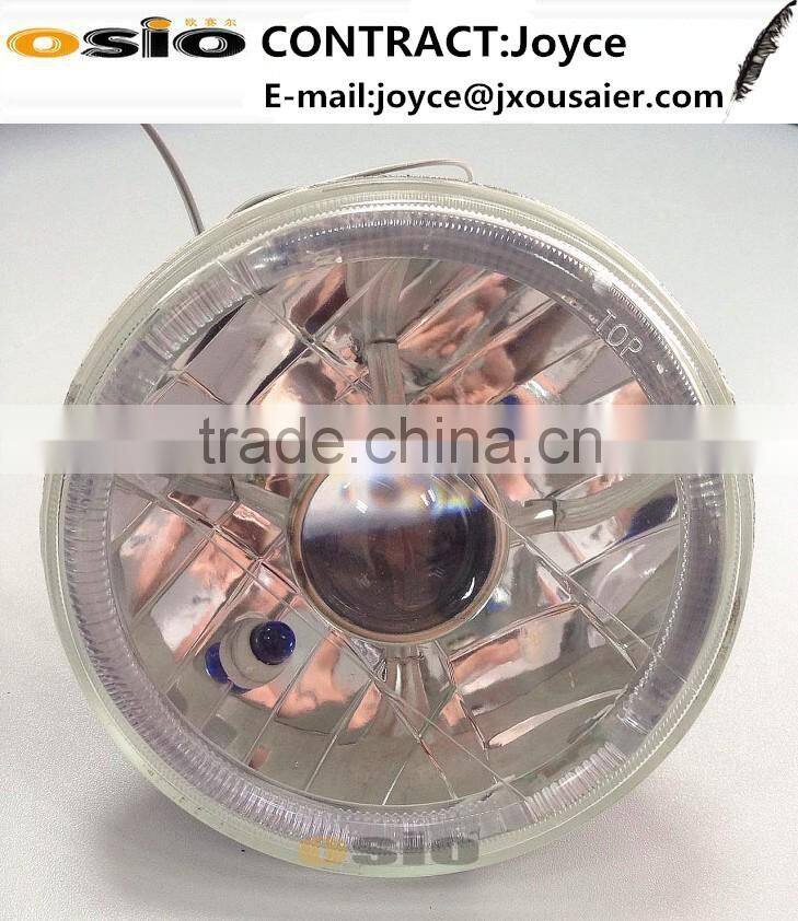 5 inch Round BMC with Crystal Glass Auto Halogen Semi Sealed Beam Headlight Install H4 or H4 HID Xenon Bulb