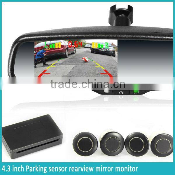4.3 inch digital parking sensor rearview mirror monitor with and camera economical mirror