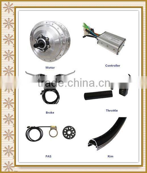 brushless gear hub motor 36V 250W electric bicycle conversion kit with battery