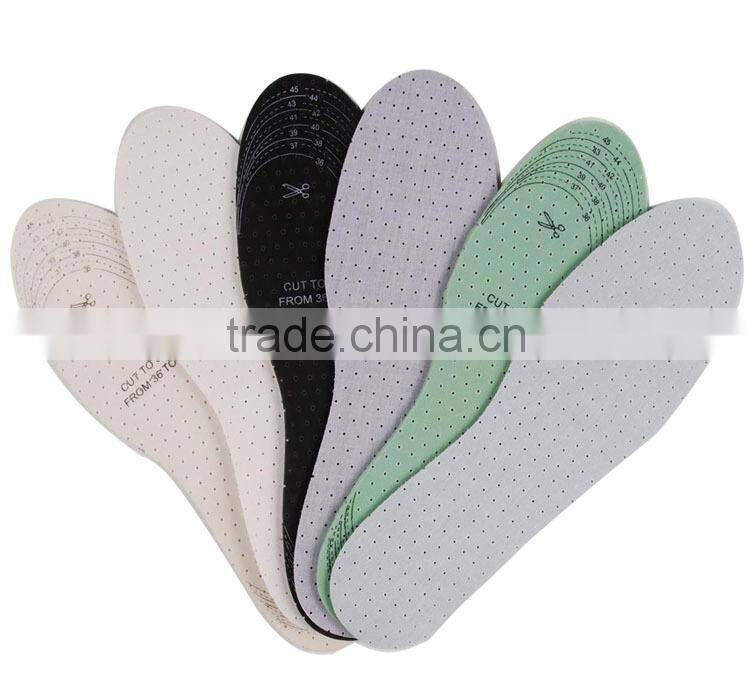 3mm green foam insole for shoes black latex refresh shoe soles antimicrobial cotton material insole shoes