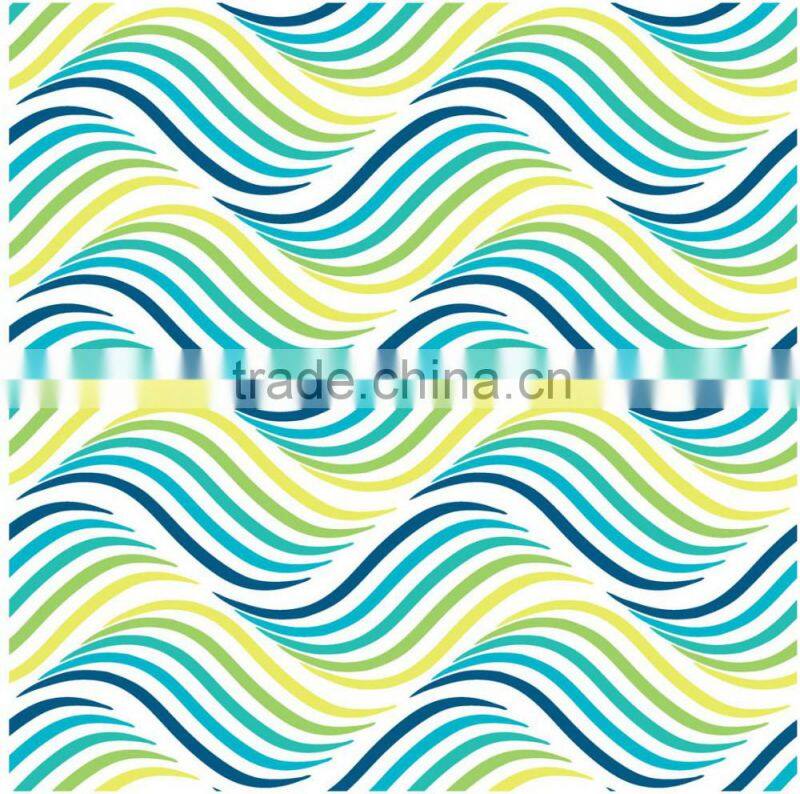 2015 Newest Colorful dots and liner design printed tablecloth with straight/wave edge