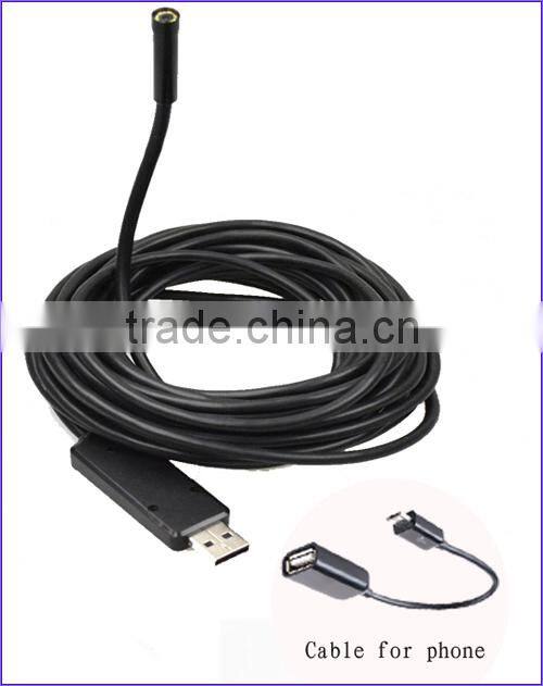 Diameter 5.5MM Cable length 1/3/5m Waterproof android mobile internet borescope usb endoscope