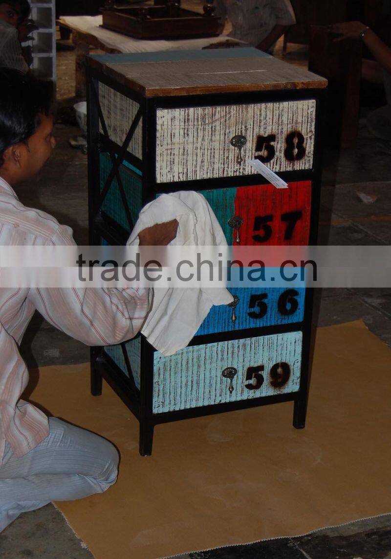 Recalimed wood TV unit on Wheels