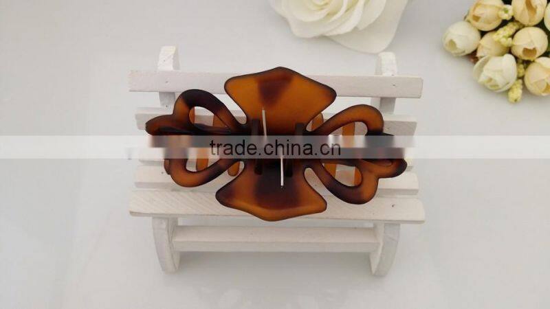 Brown plastic jaw clip tortoise shell acrylic hair clamp 9 cm