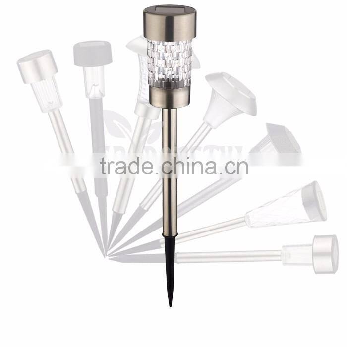 solar lawn light stainless steel material, on/off switch control white light, patio pathway led landscape light