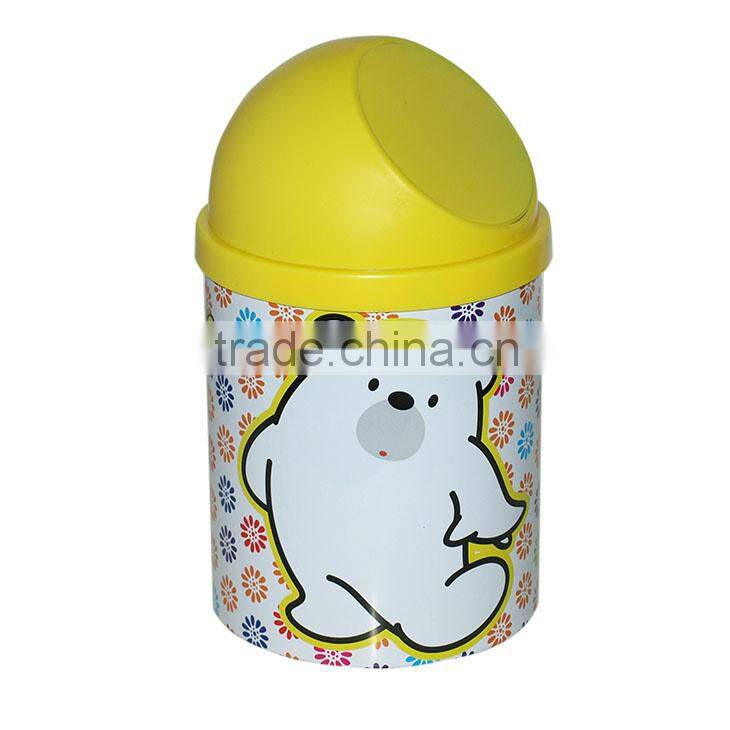 Tin household cartoon cute mini trash can