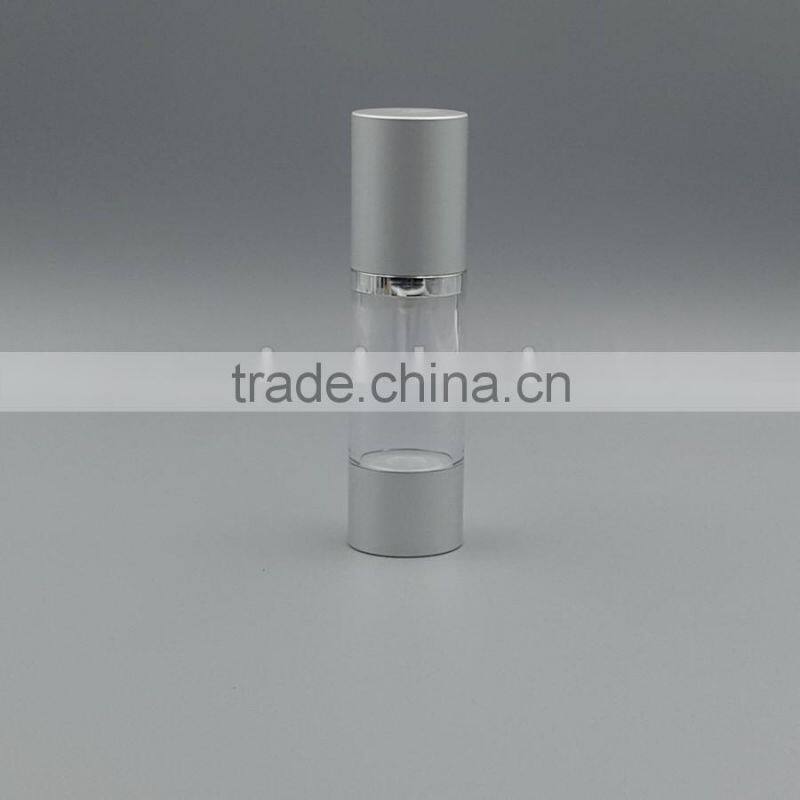 50ml silver airless cream bottle 30ml good design gold/silver/blue airless perfume bottle matt white color cosemtic bottle