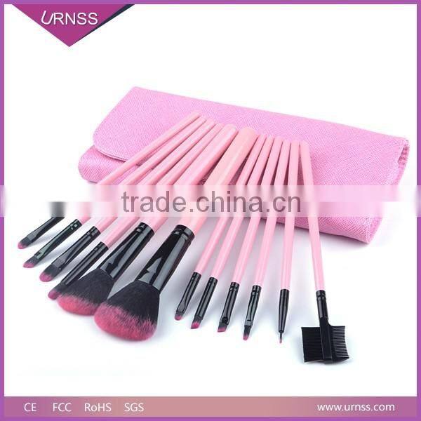 12pcs High Quality Best Price Pink Cosmetic Makeup Brushes Set