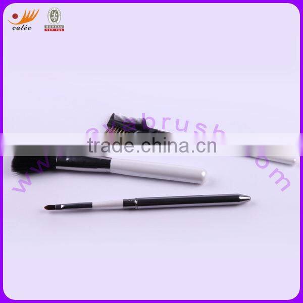 Latest Fashion Pearl White Travel/Portable Cosmetic Brush Set with Real Hair & Nylon hair