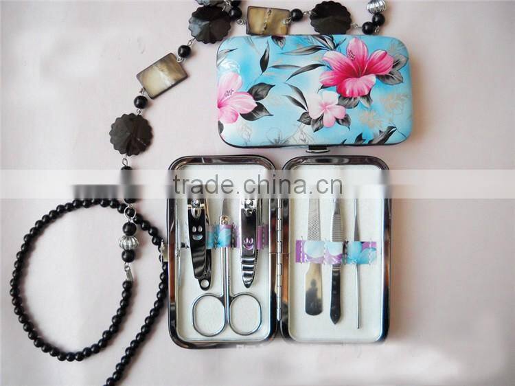 Bonvatt High Quality 7pcs Stainless Steel Manicure Pedicure Set With PU Case manicure box