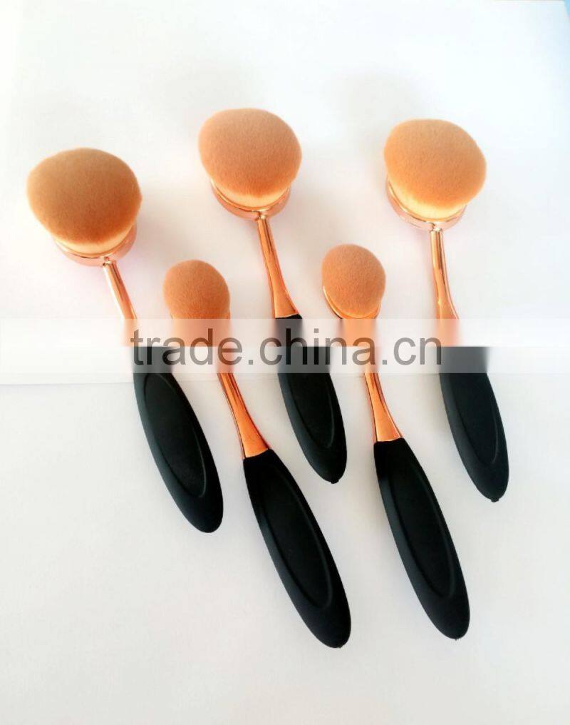 2017 Hot Sale 10pcs Cosmetic Brush Foundation Oval Makeup Brush Set