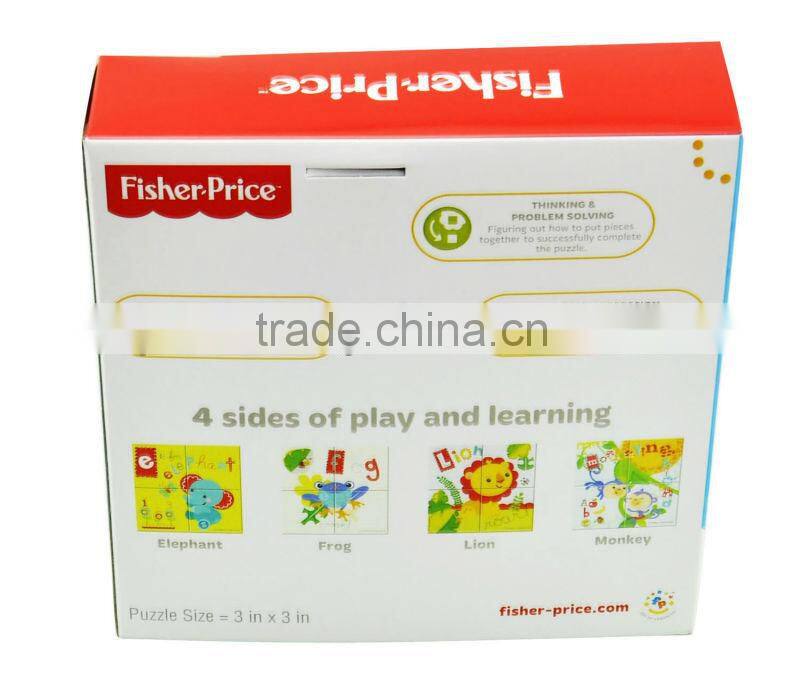 Wood puzzle blocks paper packaging boxes