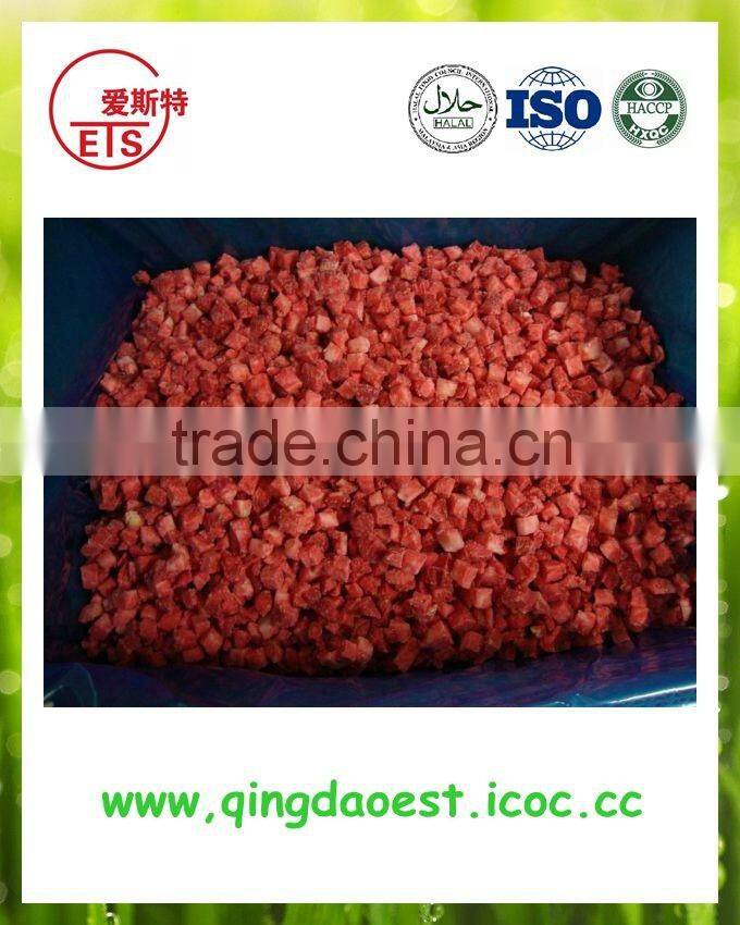 Frozen IQF strawberry dice/cube with competitive price from china
