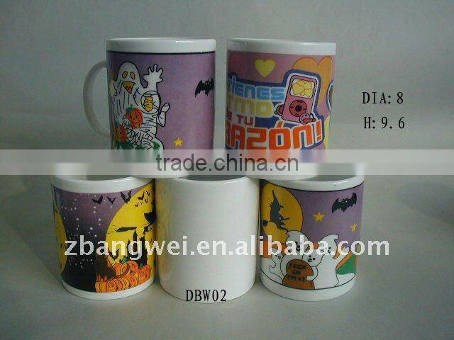 ceramic mug with different decal