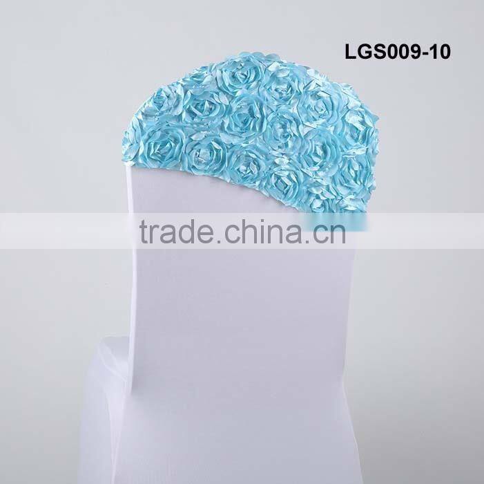 wholesale red polyester rosette chair sash