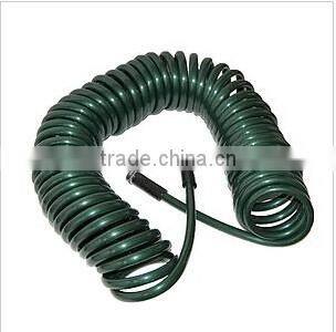 Moss Green Polyurethane Spiral Tube, PU Coil Hose With Brass Ends&Tail(6.5*10mm*6m),Pneumatic fitting