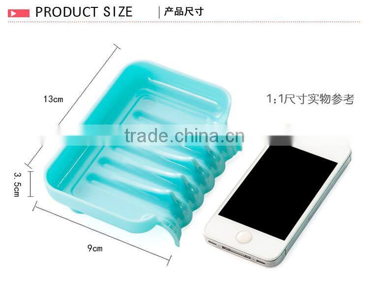 Candy-color drainging storage box with sucking-disc soap box(three pieces)