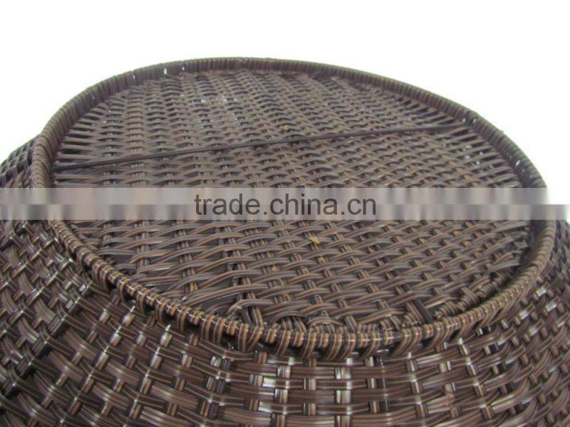 Wholesales supermarket PE rattan plastic display stand for fruit vegetable