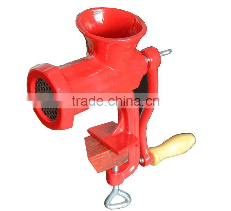 manual red-coated meat mincer poland model