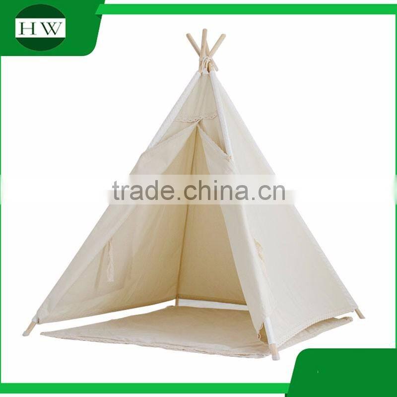 Wholesale Cotton Canvas Wooden Pole Tipi Pour Chien kids children play teepee