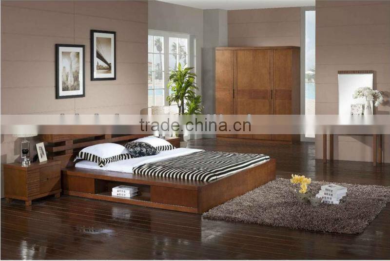 Malaysia Solid Wood Bedroom Furniture,Storage Bed & Solid Wooden Furniture Set,Graceful Wooden Bedroom Set