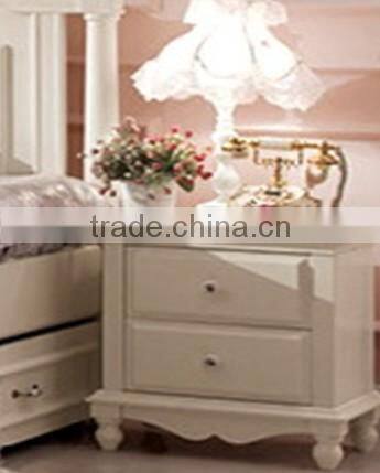 European Design Kid Bedroom Furniture, Lovely Sleigh Bed With Night Stand, Children Bed With Sliding Drawer