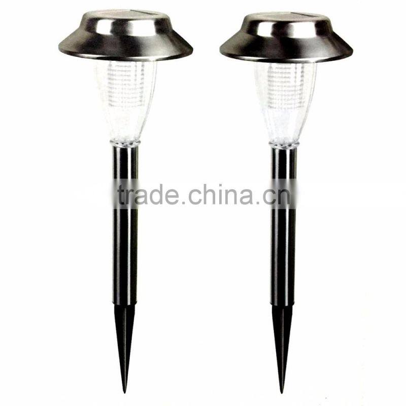 3pk Stainless Steel Solar Path Light Outdoor LED Landscape Lawn Garden Lamp -140 mm
