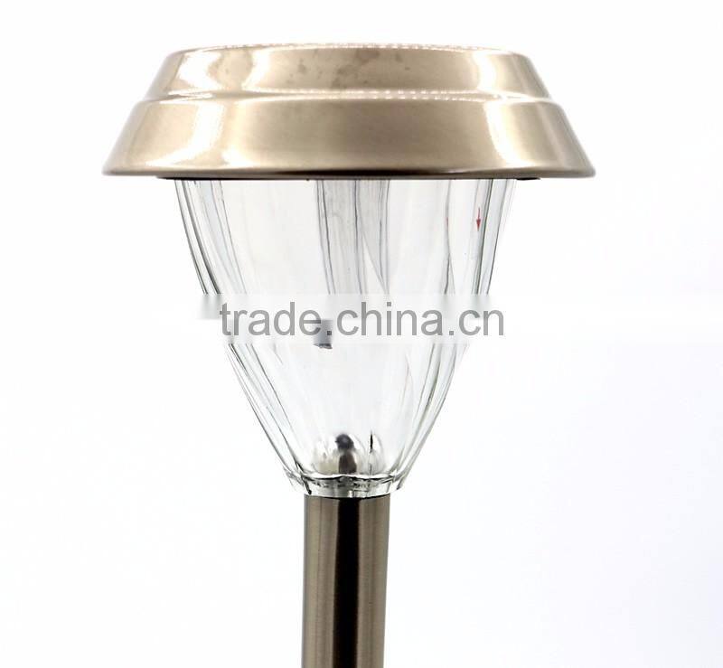 6pk Stainless Steel Solar Garden Lawn LED Path Light