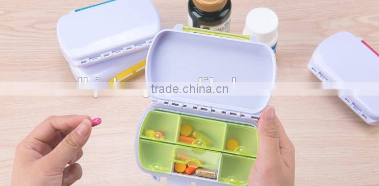 Plastic mini travelling pill box 6 day