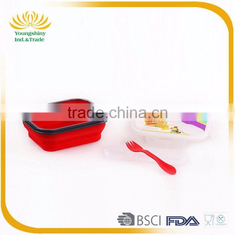 Eco-friendly silicone collapsible lunch box