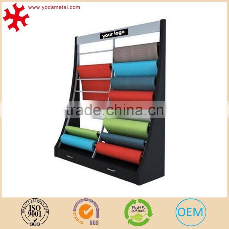 Customized carpet rolling display rack for showroom