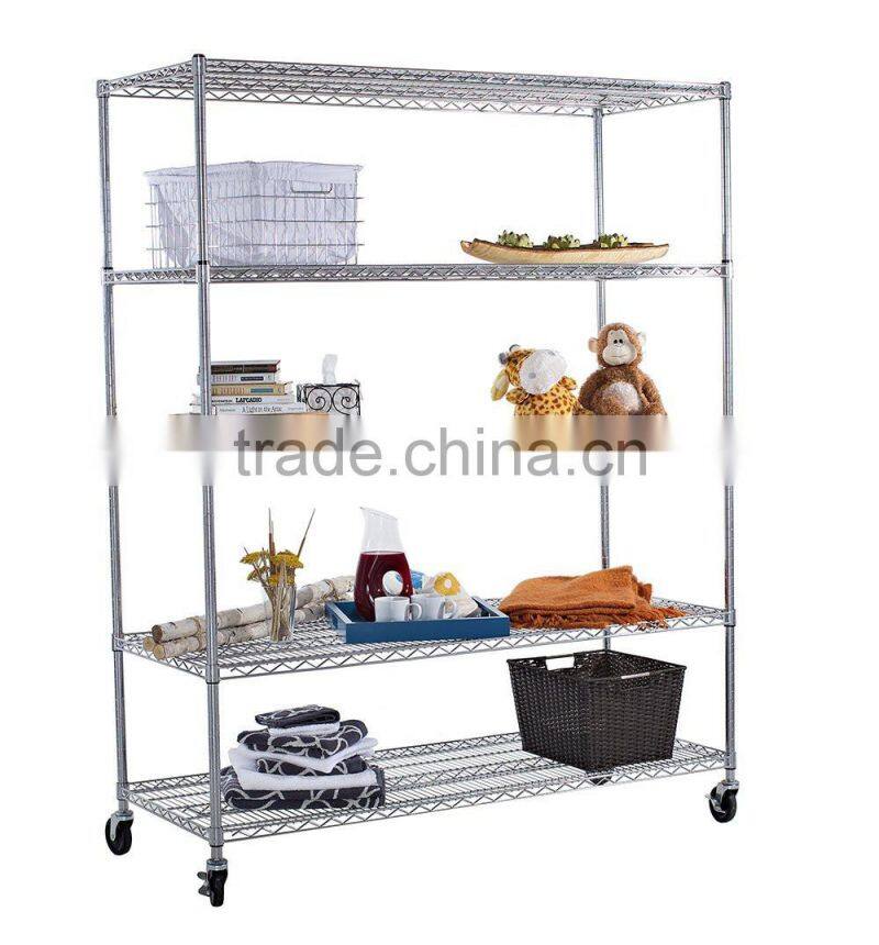 2017 Hot selling metal storage rack display stand with wheels