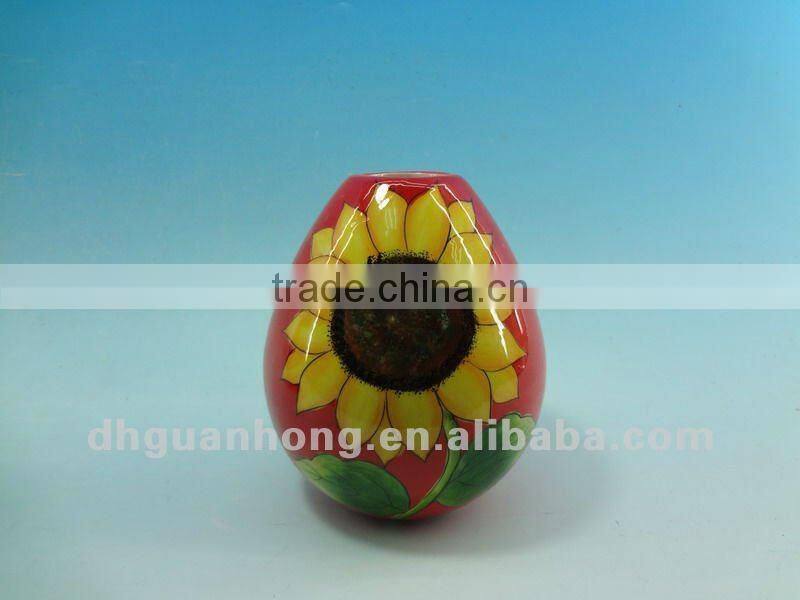 sunflower handpainted Mini ceramic vase for home decoration
