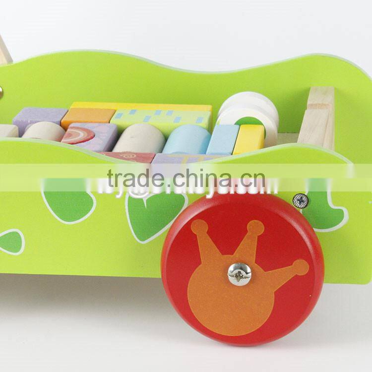 wholesale educational wooden baby activity walker funny toys wooden baby activity walker with building blocks W16E076
