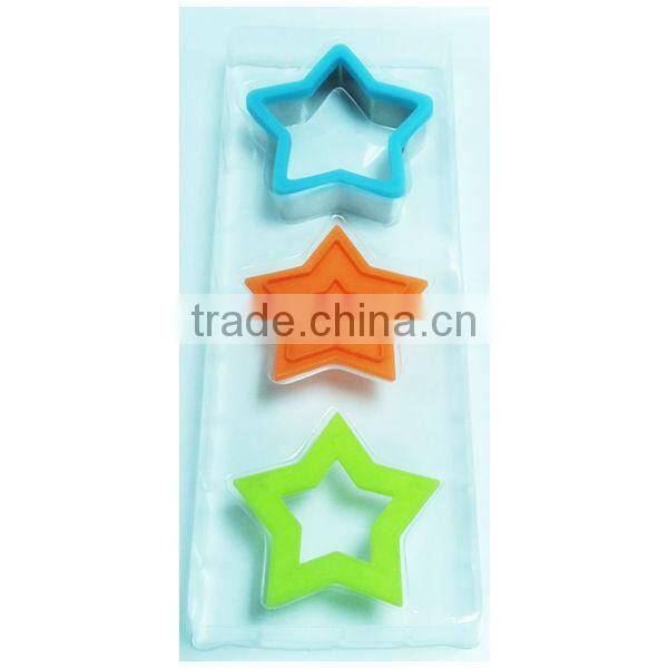 CC7520 Star 3 in 1 Cookie Cutter Cookie Stencil custom cookie stamp
