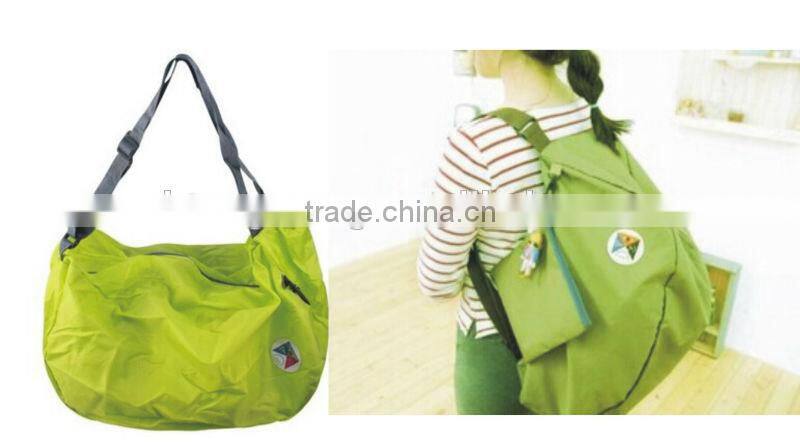 Nylon 3 Way use Foldable bag(transfer to shoulder bag,packbag and handbag)(CF-153)