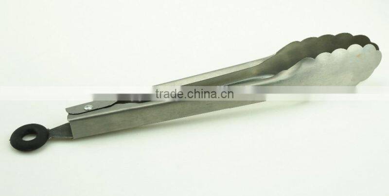 39016 9 Inch Stainless Steel Kitchen Tongs BBQ Grill Food salad Tongs With Lock