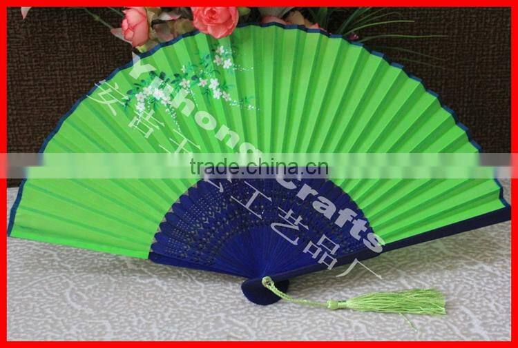 Natural bamboo craft hand fan with logo printing