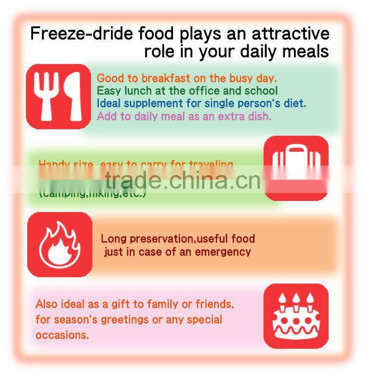 Various type of long shelf-life freeze-dried imported food , small lot order available