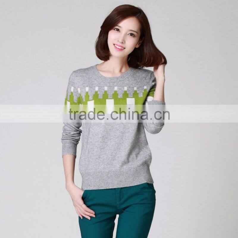 New sweater design cheap knitted girls pullover sweater ladies winter long sweater