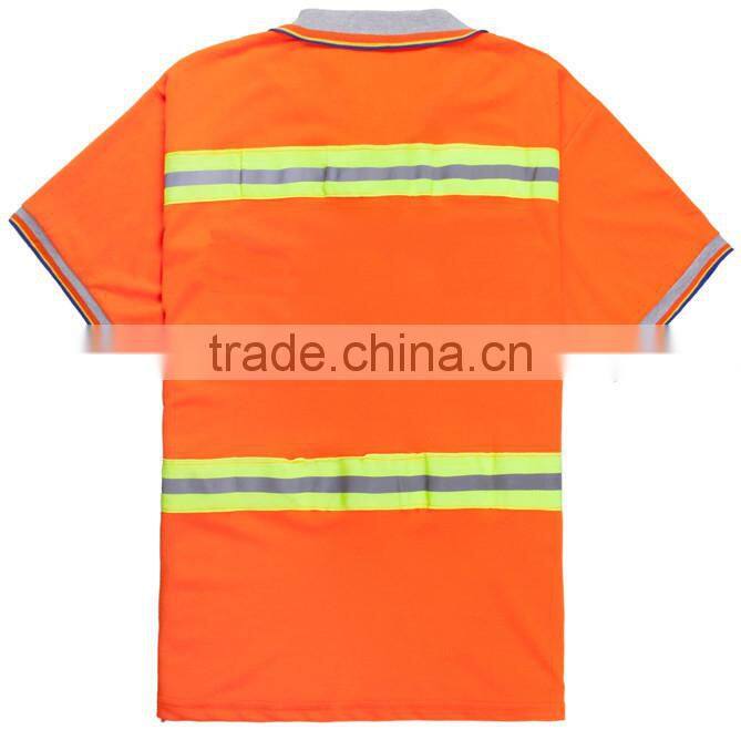 custom dustman orange Hi vis 3M reflective polo shirt