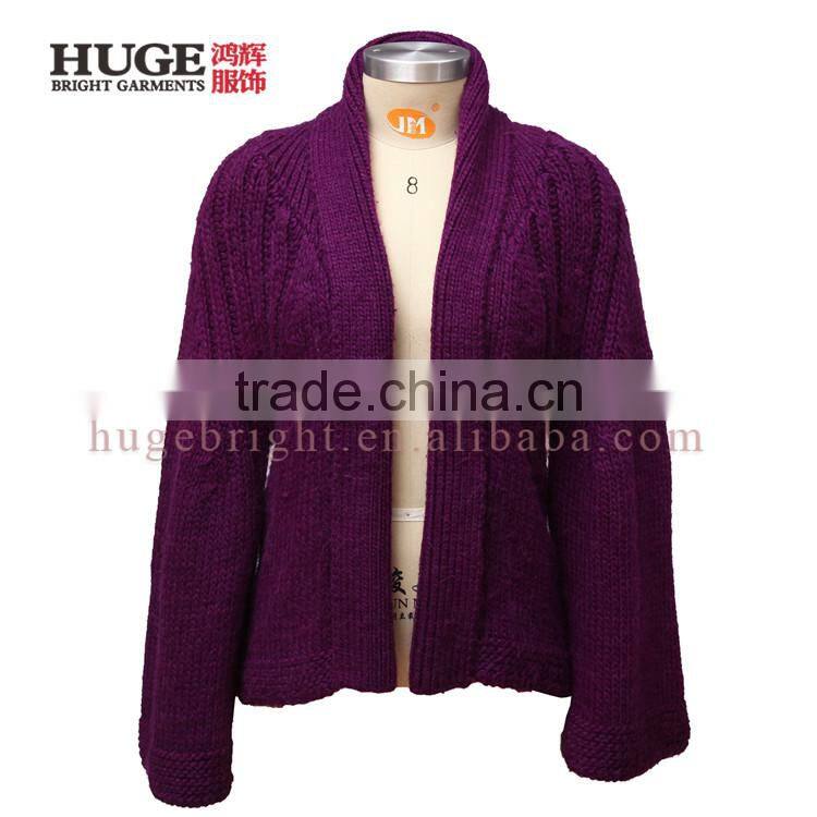 Open front women cardigan, thick knitted sweater cardigan