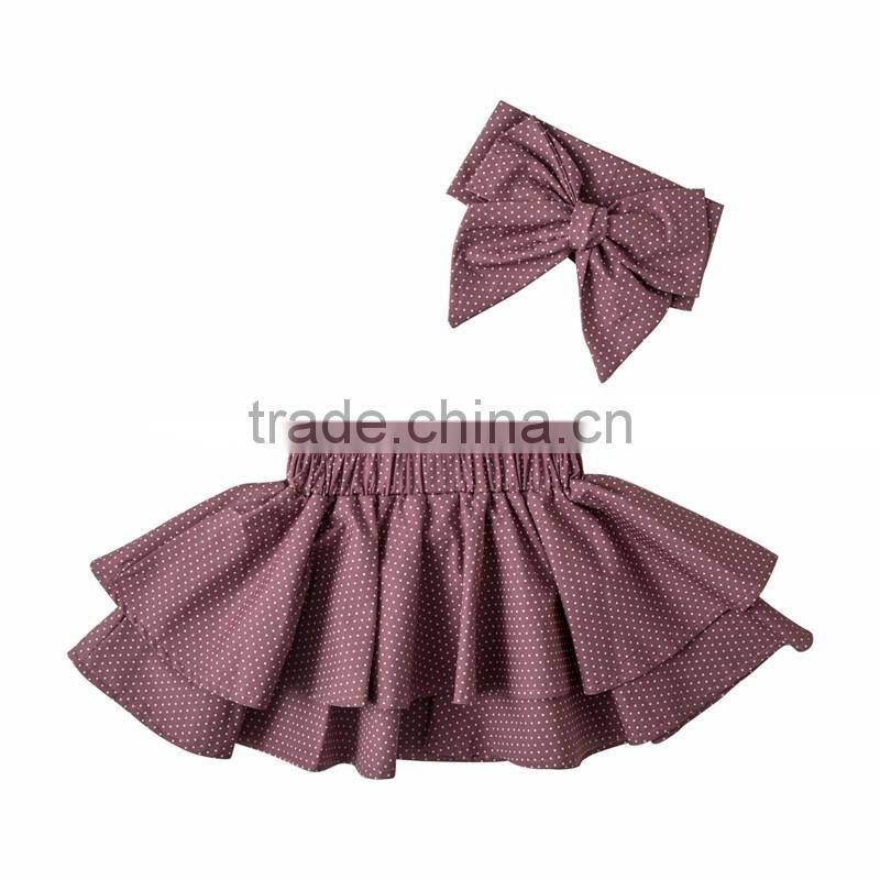 Summer hot sale cute baby mini skirt with matching headband