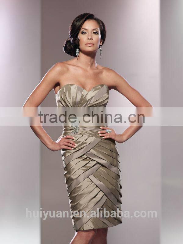 fashion cocktail satin beaded mature women costumes dress