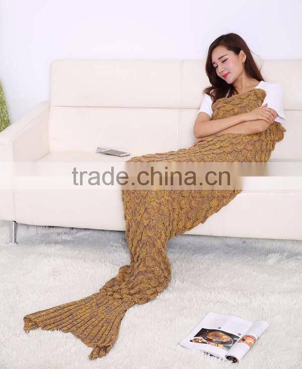 Custom Acrylic Knitting Adult Mermaid Tail Blanket Pattern